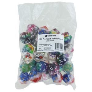 Sirius Dice D20 Premium Variety Pack of 30